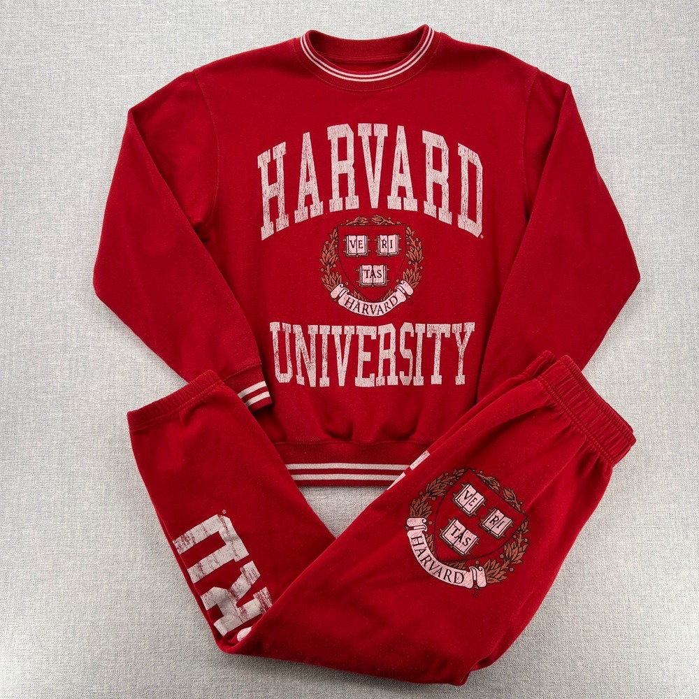 Harvard University Collegiate Sweatsuit Set Men M Crew S Pants‎ Red Varsity Ivy
